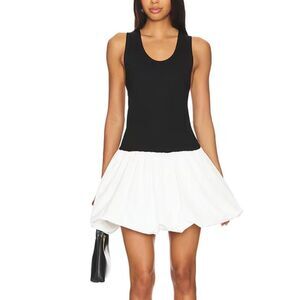 NWT The Femm Teresa Dress Black & White bubble skirt mini tank Revolve S